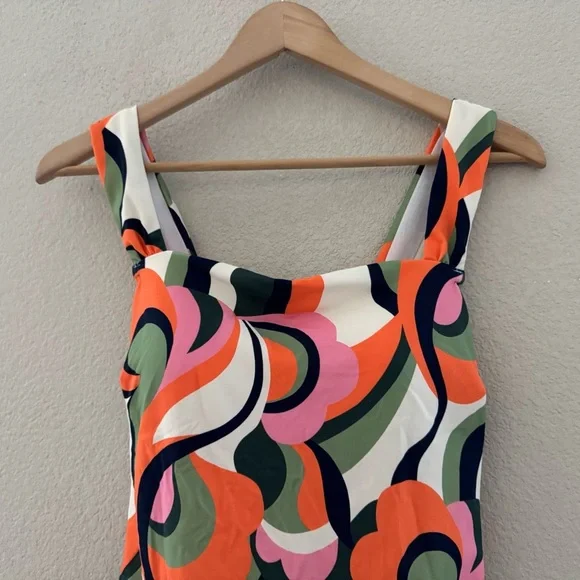 Boden Cross Strap One Piece Swimsuit 12 Retro 70s Floral Print Pool Beach S0215 - Picture 6 of 12